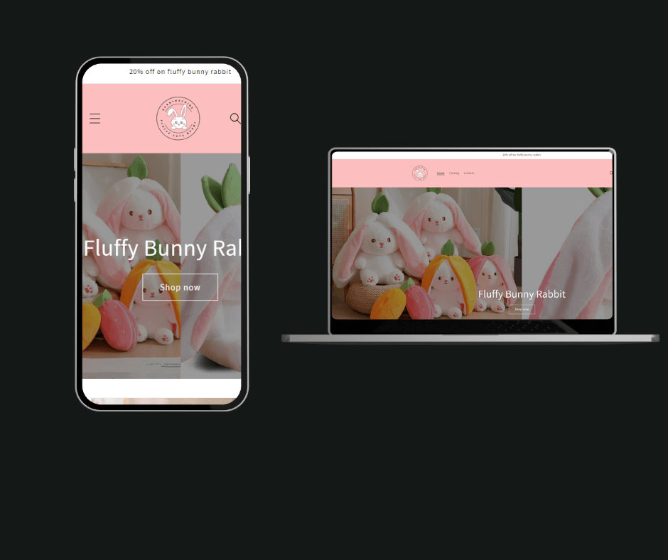 Desktop and mobile mockup of Shopify store website design -Digianky
